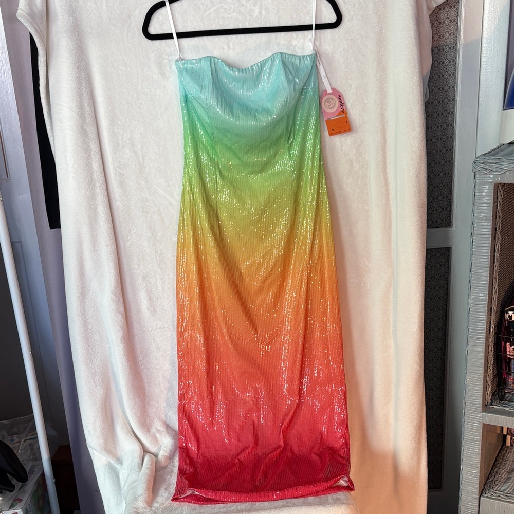 Strapless Gradient Dress - Multicolor